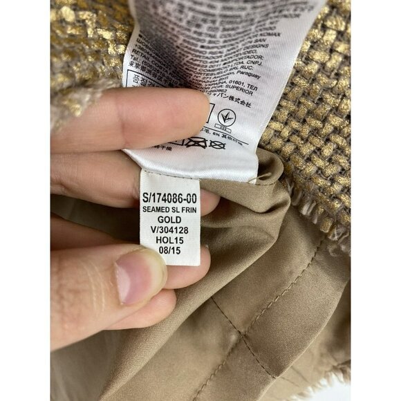 Banana Republic Womens Gold Blouse Size S Weave Textured Metallic Shell Top - Picture 5 of 8